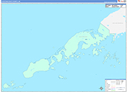Aleutians East County Wall Map Color Cast Style